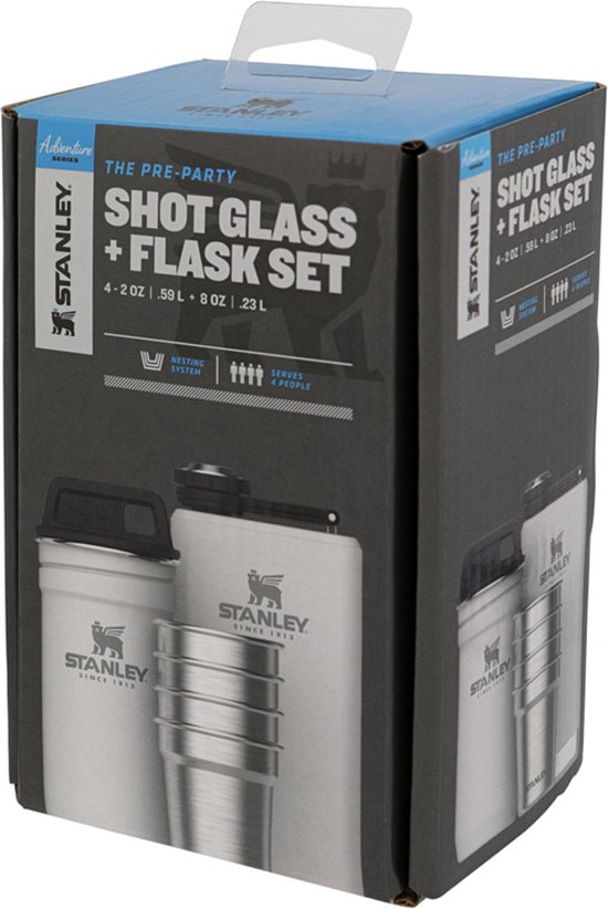 Stanley Adventure Pre-Party Shotglass Flask Set - Polar White