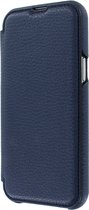 iPhone 13 Bookcase hoesje - Graffi - Effen Donkerblauw - Leer