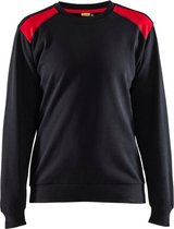 Blaklader Sweatshirt bi-colour Dames 3408-1158 - Zwart/Rood - XXXL