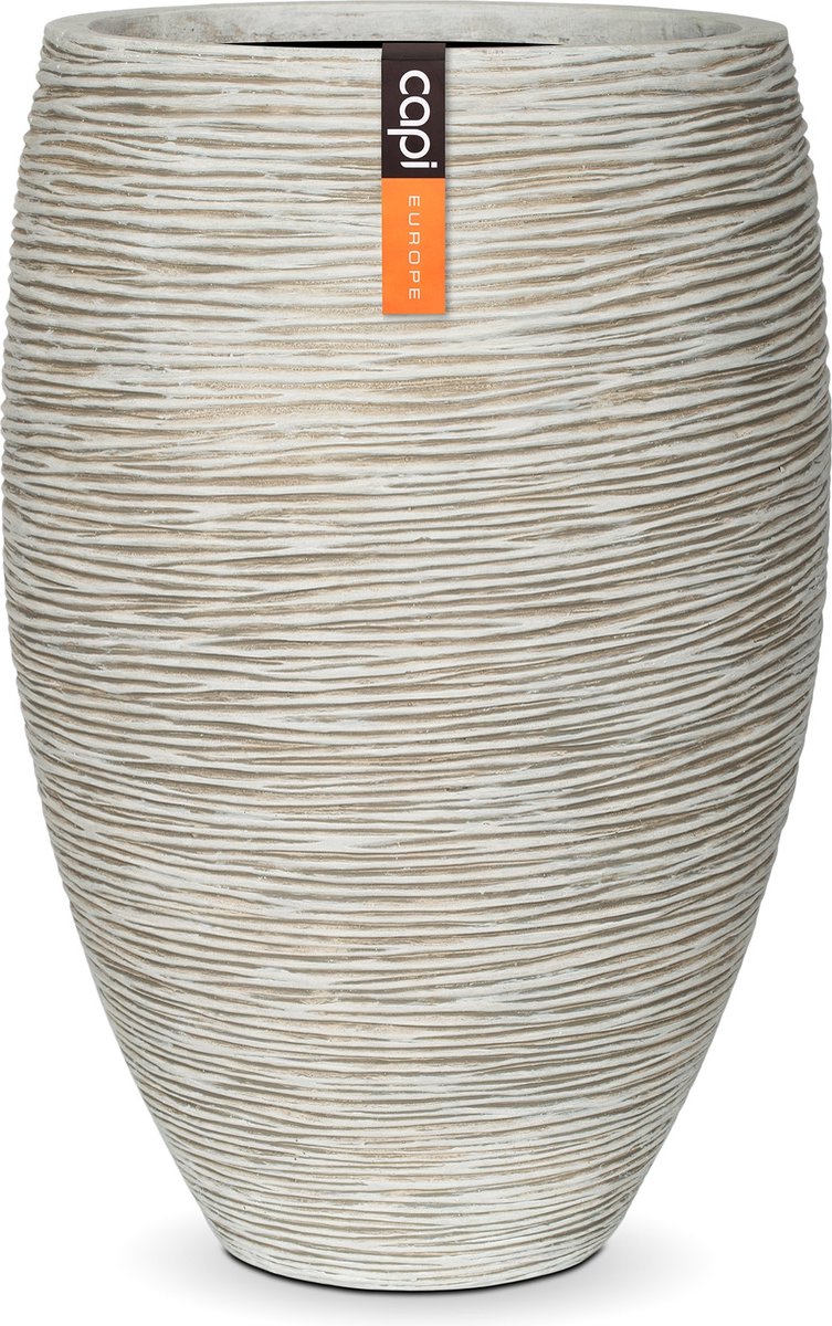 Capi Europe - Vaas bol Rib - 30x25 - Antraciet - Opening 30 - Bloempot voor binnen en buiten - BOFZ104
