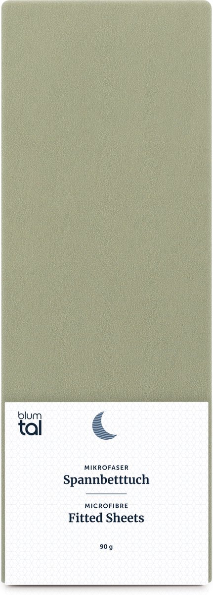 Blumtal Hoeslaken - Microfiber Hoeslakens - 90 x 200 x 30cm - Light Olive Green - Groen