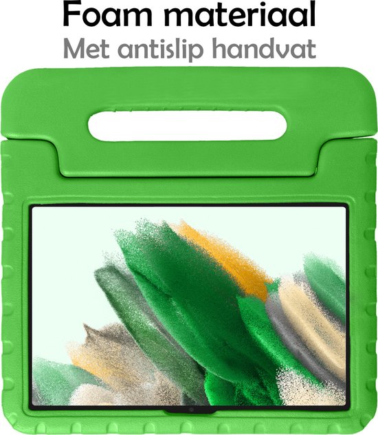 Hoes - Geschikt voor Samsung Galaxy Tab A8 - Met Screenprotector - Kinderhoes Shockproof Bumper - Kidsproof Case - Tablet Hoesje - Kinder Hoesje Cover - Groen