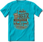 I Make Beer Disappear T-Shirt | Bier Kleding | Feest | Drank | Grappig Verjaardag Cadeau | - Blauw - 3XL