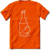 Bierbuik T-Shirt | Bier Kleding | Feest | Drank | Grappig Verjaardag Cadeau | - Oranje - 3XL