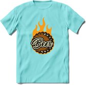 Bierdopje T-Shirt | Bier Kleding | Feest | Drank | Grappig Verjaardag Cadeau | - Licht Blauw - M