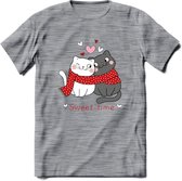 Sweet Time - Valentijn T-Shirt | Grappig Valentijnsdag Cadeautje voor Hem en Haar | Dames - Heren - Unisex | Kleding Cadeau | - Donker Grijs - Gemaleerd - 3XL