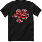 Love - Valentijn T-Shirt | Grappig Valentijnsdag Cadeautje voor Hem en Haar | Dames - Heren - Unisex | Kleding Cadeau | - Zwart - S
