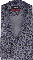 Seidensticker - Overhemd MF Bloem Blauw - 43 - Heren - Modern-fit