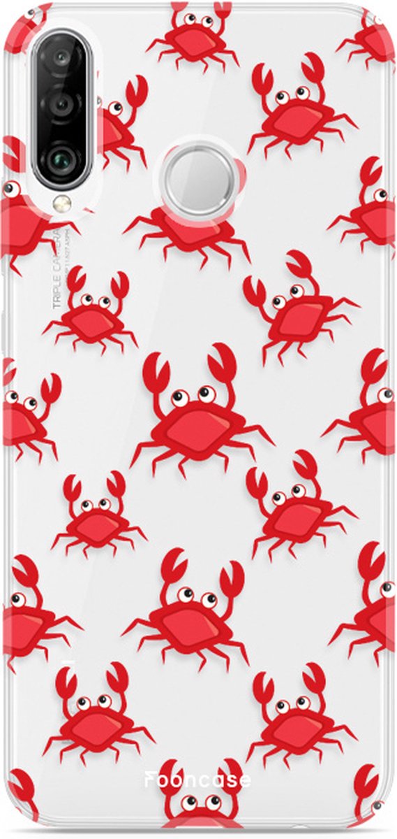Fooncase Hoesje Geschikt voor Huawei P30 Lite - Shockproof Case - Back Cover / Soft Case - Crabs / Krabbetjes / Krabben