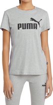 Puma Essentials Logo Shirt Grijs Dames - Maat M