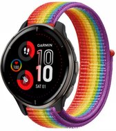 Strap-it Garmin Venu 2 Plus nylon band - regenboog