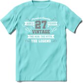 27  Jaar Legend T-Shirt | Zilver - Wit | Grappig Verjaardag en Feest Cadeau | Dames - Heren - Unisex | Kleding Kado | - Licht Blauw - L