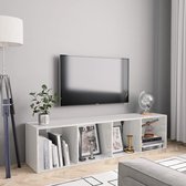 Decoways - Boekenkast/tv-meubel 143x30x36 cm hoogglans wit