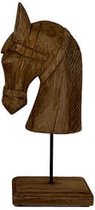 Beeld  - houten paardenhoof - bruin hout  - decoratief - robuust  -  H36cm