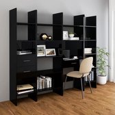 Decoways - 4-delige Boekenkastenset spaanplaat hoogglans zwart