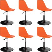 Decoways - Eetkamerstoelen draaibaar 6 st PP oranje