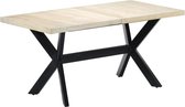 Decoways - Eettafel 160x80x75 cm massief mangohout wit