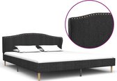 Decoways - Bedframe stof donkergrijs 160x200 cm