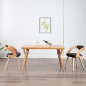 Decoways - Eetkamerstoelen 2 stuks gebogen hout en kunstleer zwart