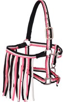 MHS Halster Stripe met touw en vliegenfrontriem Mini Jaarling Roze