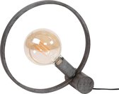 DePauwWonen - Circular Tafellamp - E27 Fitting - Grijs - Tafellampen voor Binnen, Tafellamp LED, Woonkamer, Bureaulamp, Designlamp Industrieel - Metaal - LxBxH = 31 x 10 x 31 cm