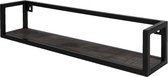 Wandplank Vintage Zwart Mangohout 60 cm - Industriële Wandplank van Mangohout met Stalen Frame