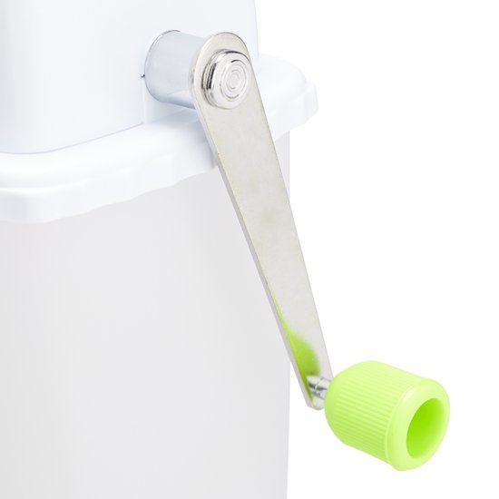 Relaxdays ijscrusher, handmatig, met hendel, kunststof & rvs, baraccessoire, crushed ice voor cocktails, wit/zwart