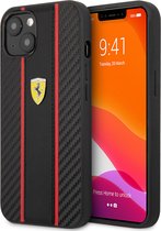 Ferrari PU Carbon Back Cover voor Apple iPhone 13 Mini - Bescherm je Telefoon met Stijl en Comfort.