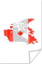 Poster Canada - Vlag - Kaart - 120x180 cm XXL