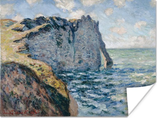 Poster The Manneporte Cliff of Aval, Etretat - Schilderij van Claude Monet - 80x60 cm