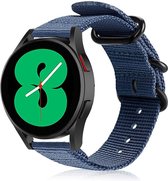 Strap-it Samsung Galaxy Watch 4 - 44mm nylon gesp band - blauw