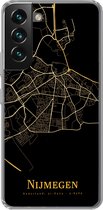 Geschikt voor Samsung Galaxy S22 hoesje - Nijmegen - Kaart - Goud - Zwart - Siliconen Telefoonhoesje