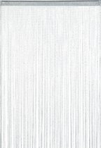 Relaxdays 1x Draadgordijn glitters zilver - deurgordijn - 145x245 cm - draadjesgordijn