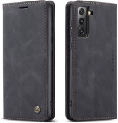 CaseMe Book Case - Samsung Galaxy S21 FE Hoesje - Zwart