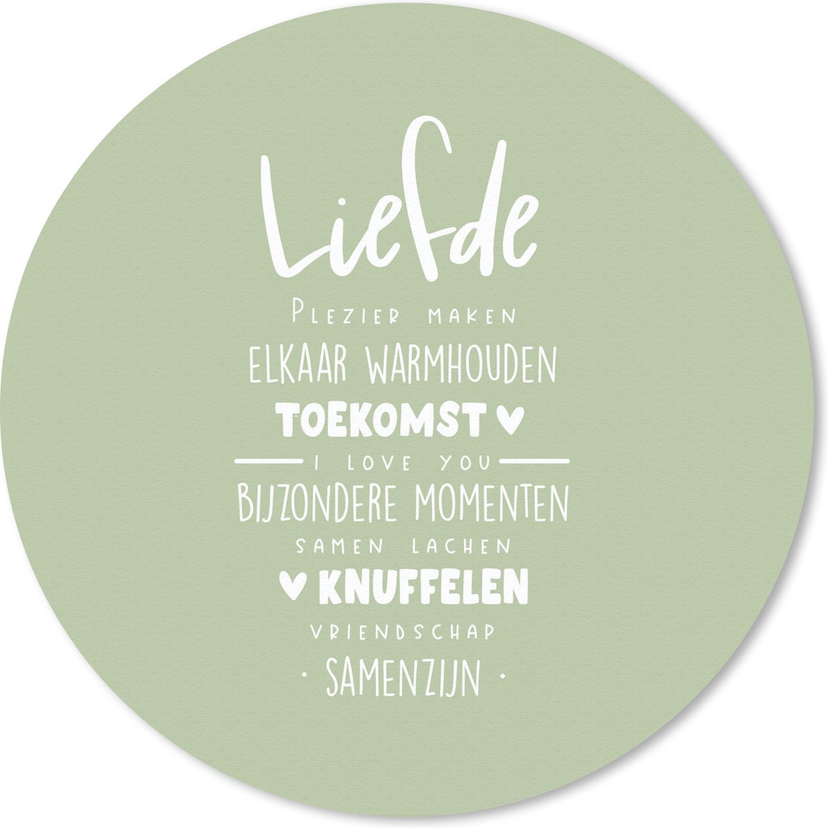 Muismat rond 40x40 cm - Mousepad Trouwen - 'Liefde' - Spreuken - Quotes - Ronde muismatten