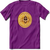 Ethereum Coin - Crypto T-Shirt Kleding Cadeau | Dames / Heren / Unisex | Bitcoin / Ethereum shirt | Grappig Verjaardag kado | BTC Tshirt Met Print | - Paars - XL