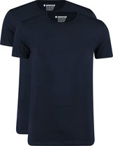 Garage 0221- Bio-Cotton Bodyfit 2-pack T-shirt ronde hals korte mouw navy 3XL 95% organisch katoen 5% elastan