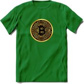 Bit-Coin - Crypto T-Shirt Kleding Cadeau | Dames / Heren / Unisex | Bitcoin / Ethereum shirt | Grappig Verjaardag kado | Tshirt Met Print  Prijs - Donker Groen - XL