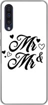 Convient pour la coque Samsung Galaxy A50 - Citations - Cœur - « Mr & Mr » - Proverbes - Coque de téléphone en Siliconen