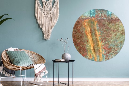 WallCircle - Wandcirkel ⌀ 140 - Kleuren - Roest - Metaal - Ronde schilderijen woonkamer - Wandbord rond - Muurdecoratie cirkel - Kamer decoratie binnen - Wanddecoratie muurcirkel - Woonaccessoires