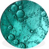 WallCircle - Wandcirkel - Muurcirkel - Druppels op een turquoise achtergrond - Aluminium - Dibond - ⌀ 30 cm - Binnen en Buiten