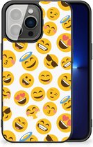 Telefoon Hoesje Super als Cadeautjes voor Meisjes Geschikt voor iPhone 13 Pro Backcover Soft Siliconen Hoesje met Zwarte rand Emoji