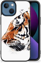 Telefoonhoesje Geschikt voor iPhone 13 Silicone Case met Zwarte rand Tiger