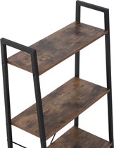 HOMdotCOM Boekenkast met 4 planken vintage look hout/zwart 60 x 35 x 145 cm