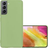 Samsung Galaxy S21 FE Hoesje Back Cover Siliconen Case Hoes - Groen