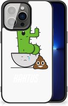 Smartphone Hoesje iPhone 13 Pro Beschermhoesje met Zwarte rand Cactus Poo
