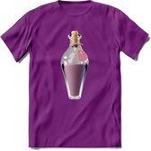 Valentijn love potion T-Shirt | Grappig Valentijnsdag Cadeautje voor Hem en Haar | Dames - Heren - Unisex | Kleding Cadeau | - Paars - L