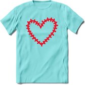 Valentijn Hart T-Shirt | Grappig Valentijnsdag Cadeautje voor Hem en Haar | Dames - Heren - Unisex | Kleding Cadeau | - Licht Blauw - M