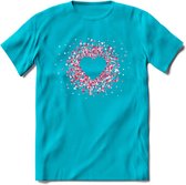 Valentijn Hart T-Shirt | Grappig Valentijnsdag Cadeautje voor Hem en Haar | Dames - Heren - Unisex | Kleding Cadeau | - Blauw - XL