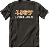 1959 Limited Edition T-Shirt | Goud - Zilver | Grappig Verjaardag en Feest Cadeau Shirt | Dames - Heren - Unisex | Tshirt Kleding Kado | - Donker Grijs - M